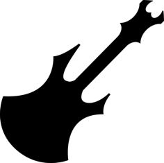 Electric Guitar For Heavy Metal Outline Svg Vector, Free Vectors File